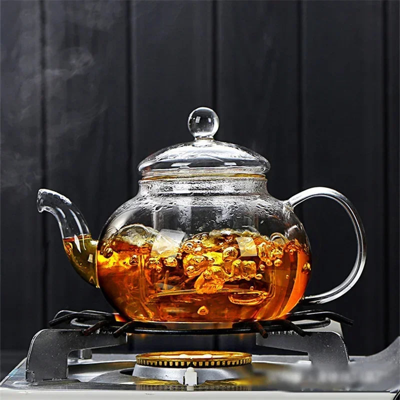 Glass Teapot with Tea Strainer Heat Resistant Glass Kettle Large Capacity Water Container Chinese Traditional Kung Fu Teaware