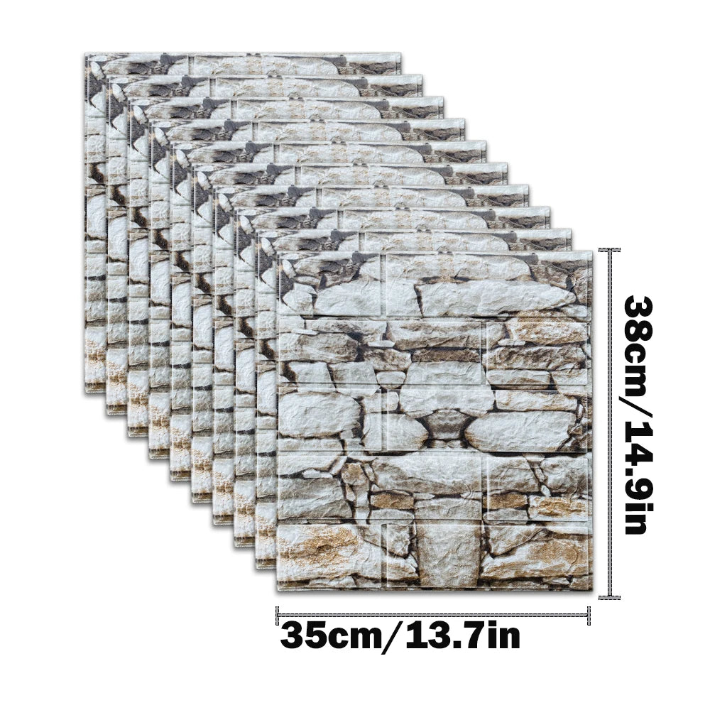 pcs Self Adhesive Decor D Foam Wall Stickers Pane Room Waterproof peel and stick Brick Wallpaper for Interior Decoration
