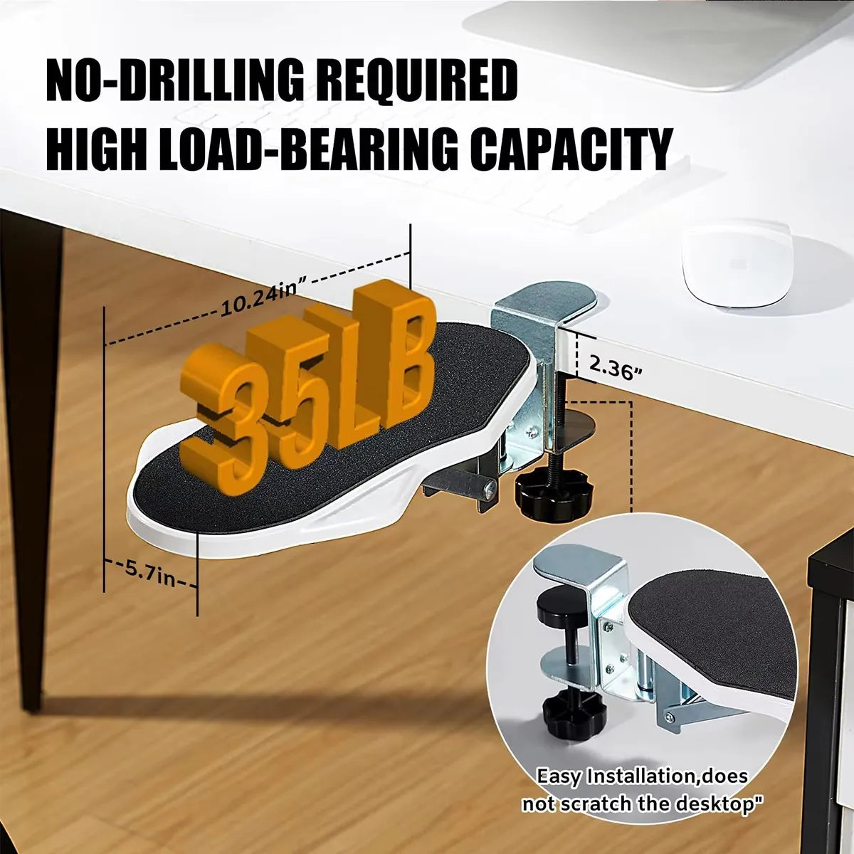 BEISHI Computer Arm Rest Desk Adjustable Ergonomic Wrist Rest Support For Keyboard Armrest Extender Rotating Mouse Pad Holder