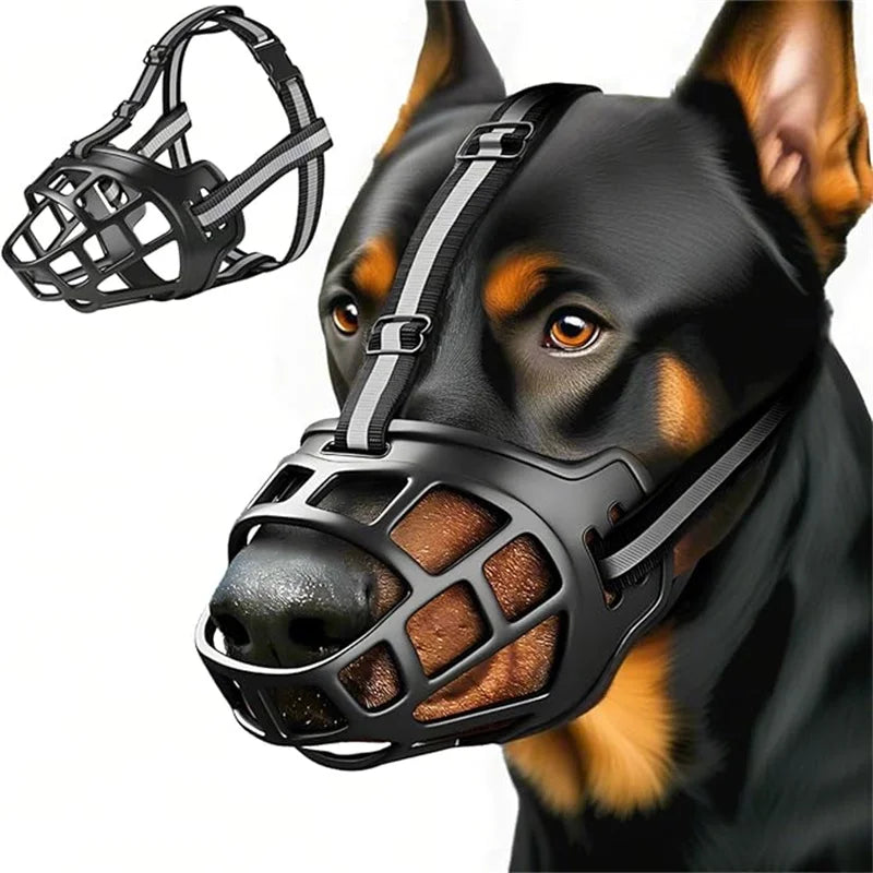Reflect Light Dog Mouth Guard Cover Comfy Breathable Basket Muzzle Against Biting Barking Dog Mask Anti-barking Muzzle For Pets - Zecs shopping