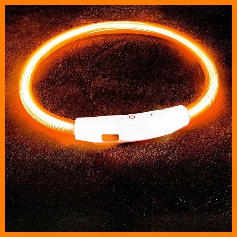 40/50/70cm Led dog collar USB rechargeable pet dog glow-in-the dark charging collar Luminous necklace collar safety night light - Zecs shopping