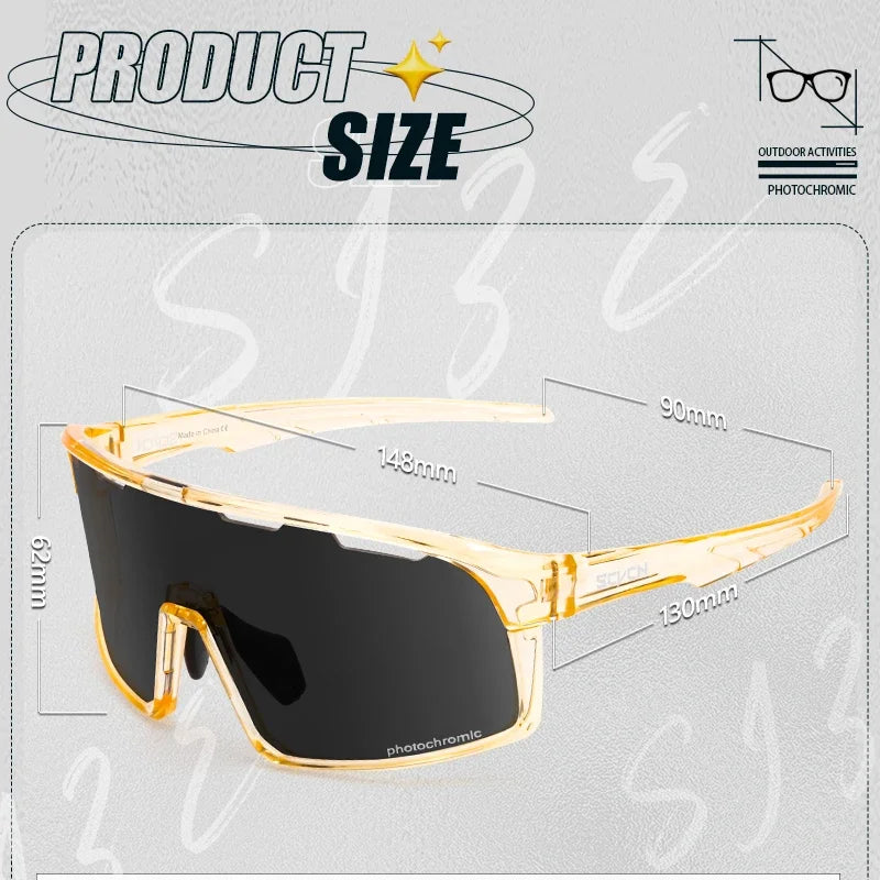 Photochromic Sports Sunglasses UV Cycling Driving & Outdoor Adventure Goggles