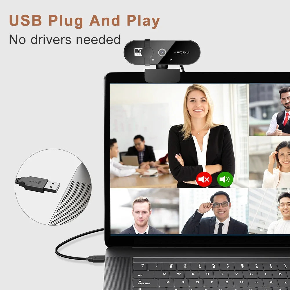 Webcam P Full HD Webcam with Microphone USB Webcam for K Autofocus PC Laptop Video Recording Camera