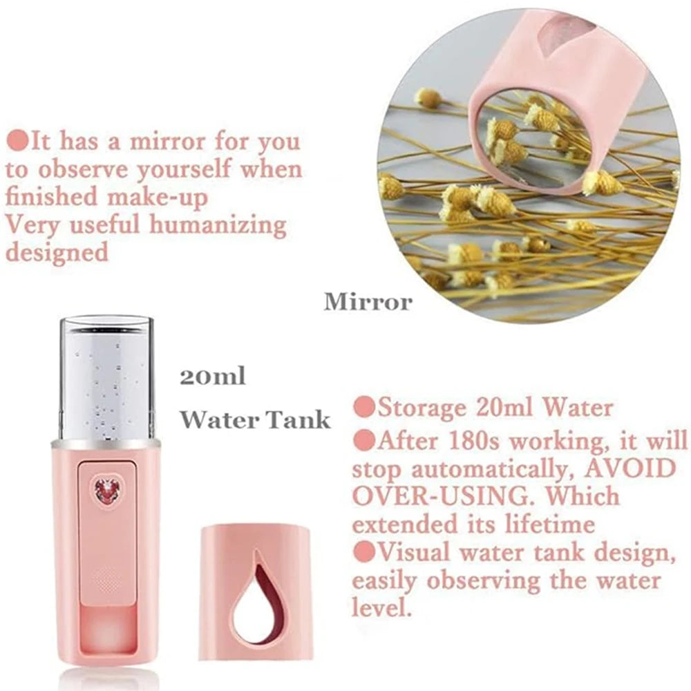 ml Face Steamer Air Humidifier Portable Facial Sprayer Nebulizer Hydrating Anti-aging Mini Nano Wrinkle Women Beauty Skin Care