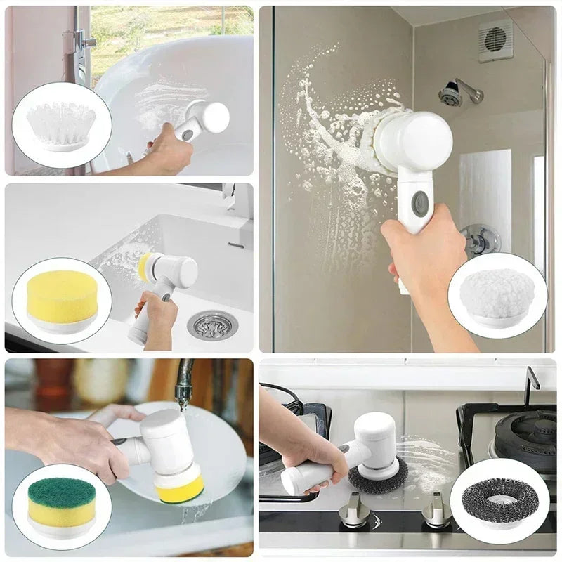 Electric Spin Scrubber Cordless Spin Scrubber with Replaceable Brush Heads Electric Cleaning Brush Cleaning Tools