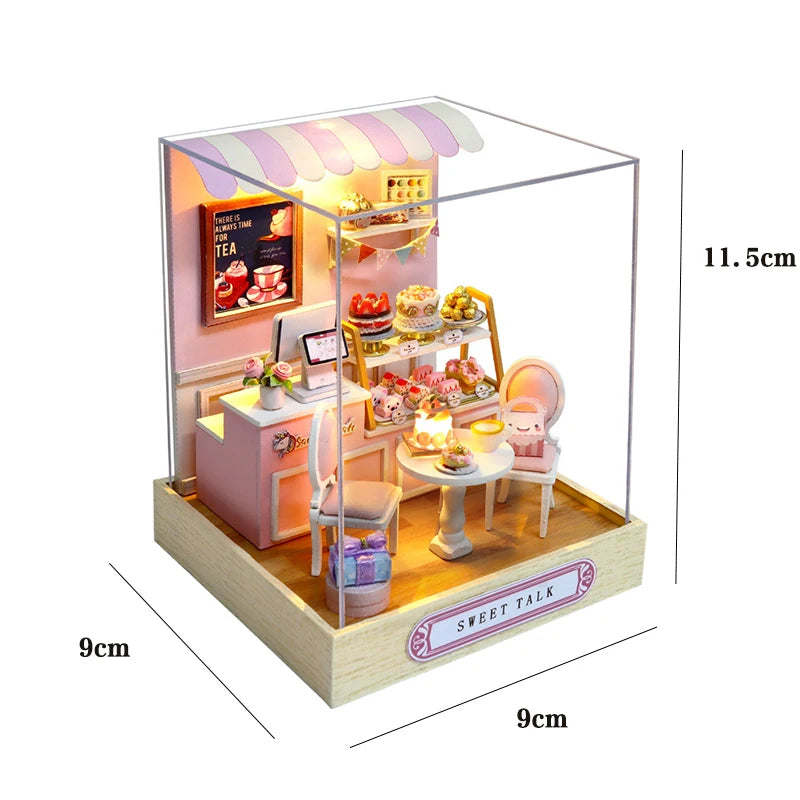 Wooden Miniature Doll House Diy Small House Kit Making Room Toys D Puzzle Assembly Building Model Toys For Birthday Gifts Fun Gift for Kids & Family