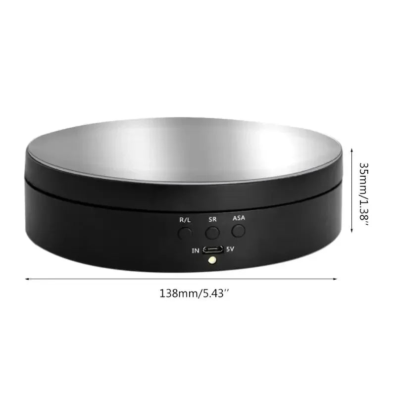 Three Speeds Motorised Rotating Mirror Display Stand Degree Turntable Jewellery HolderUSB Power Supply Rotating Shooting