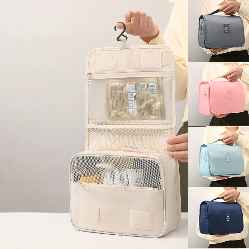Portable Hook Toilet Bag Multi Functional Travel Waterproof Wear Resistant Multi Layer Storage Large Capacity Makeup Bag