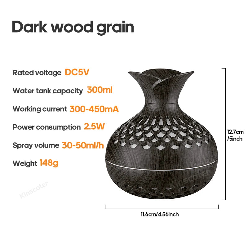 Wood Grain Humidifier ml USB Aroma Diffuser Atomizer USB Household Humidifier Hydrating Instrument Desktop Humidifier