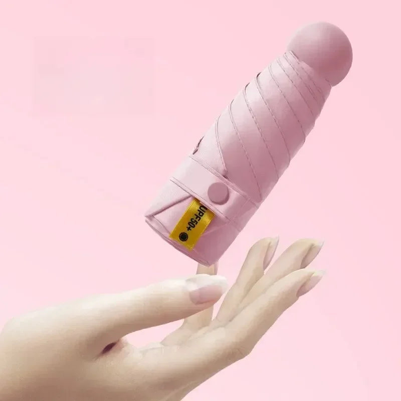 Womens Flat off Sun Protection Parasol Anti-UV Sunny And Rainy Dual-Use Pocket Umbrella Portable Sunshade Umbrella