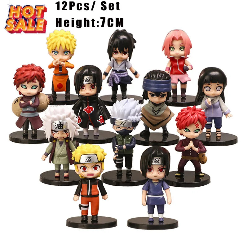 Naruto Shippuden PCS Anime Figure Set Q-Version Hinata Sasuke Itachi Kakashi & Gaara Toys