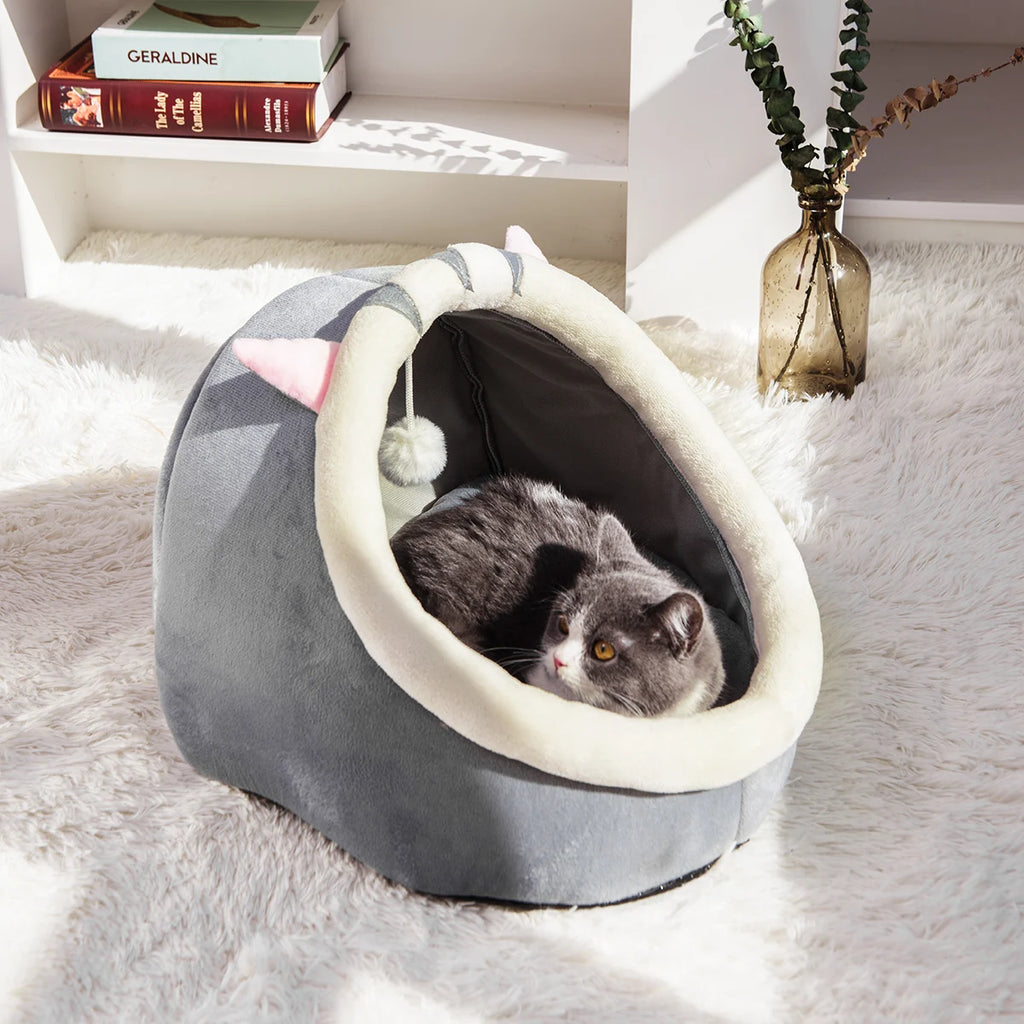 1PC Four Seasons Universal Semi-Closed Cute Comfortable Cat Nest Bed Warm Pet Nest - Zecs shopping