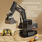Alloy RC Excavator Toy – Remote Control Construction Vehicle with Lights and Sound