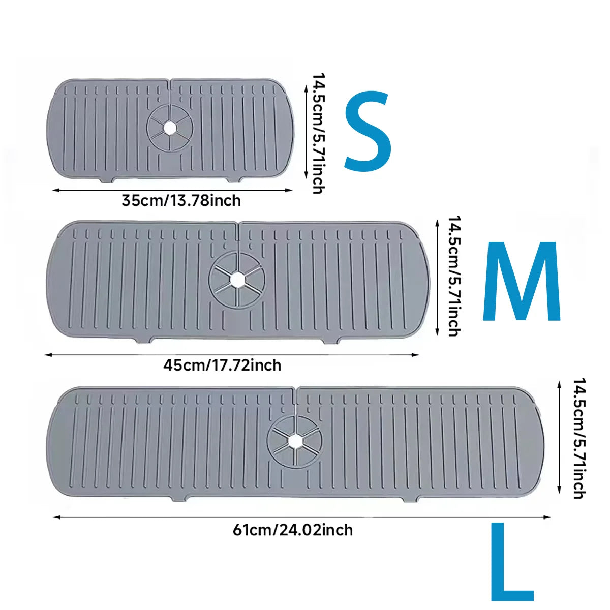 Vanity Kitchen Bathroom Faucet Splash Mat Silicone Drainage Mat Splash and Mildew Resistant Easy to Clean