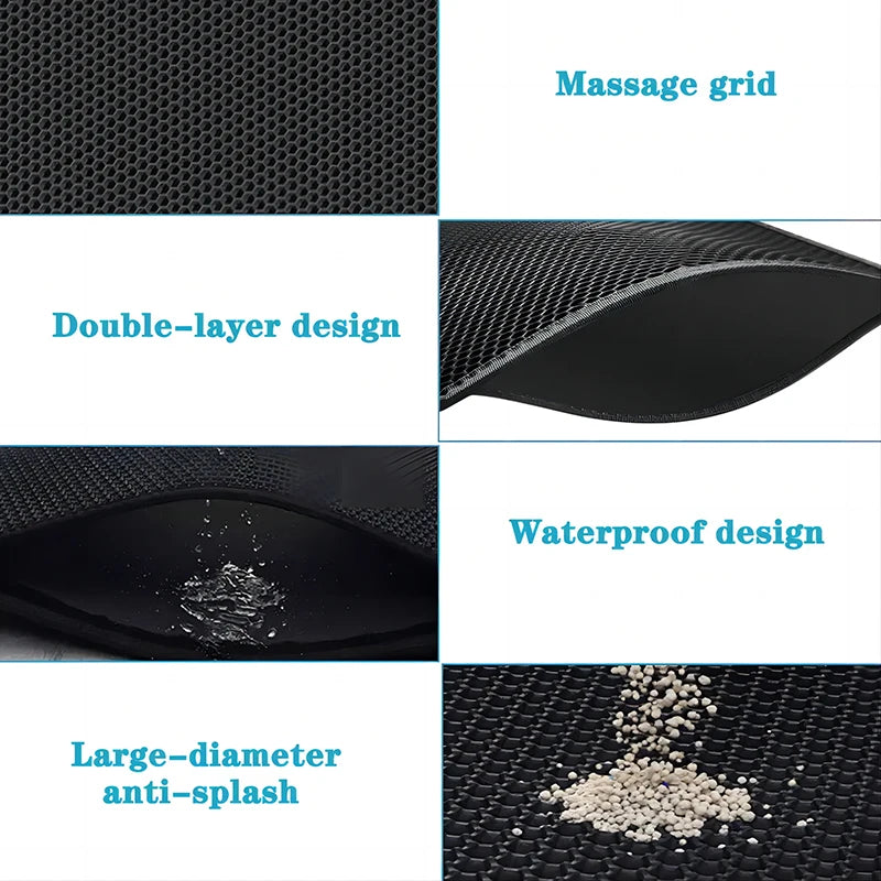 EVA Double Layer Cat Litter Pad Waterproof Non-slip Sand Basin Filter Kitten Dog Washable Easy Cleaning Pet Accessories - Zecs shopping