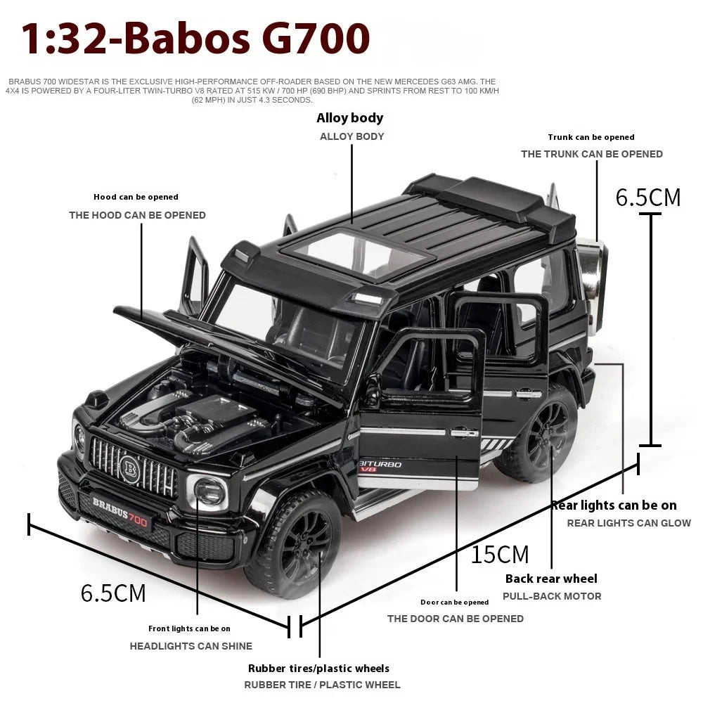 G Alloy Car Model Simulation Toy Diecast Vehicles Off-Road Suv With Sound