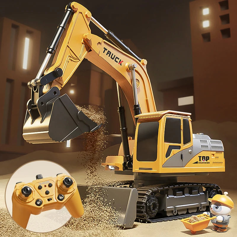 Alloy Remote Control Excavator Toy Car With Lights Premium & Affordable