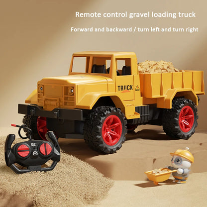 Alloy RC Excavator Toy – Remote Control Construction Vehicle with Lights and Sound