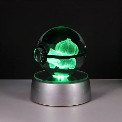 Pokemon 3D Crystal Ball LED Night Light – Pikachu, Gengar, Eevee & Mewtwo Collectible Lamp