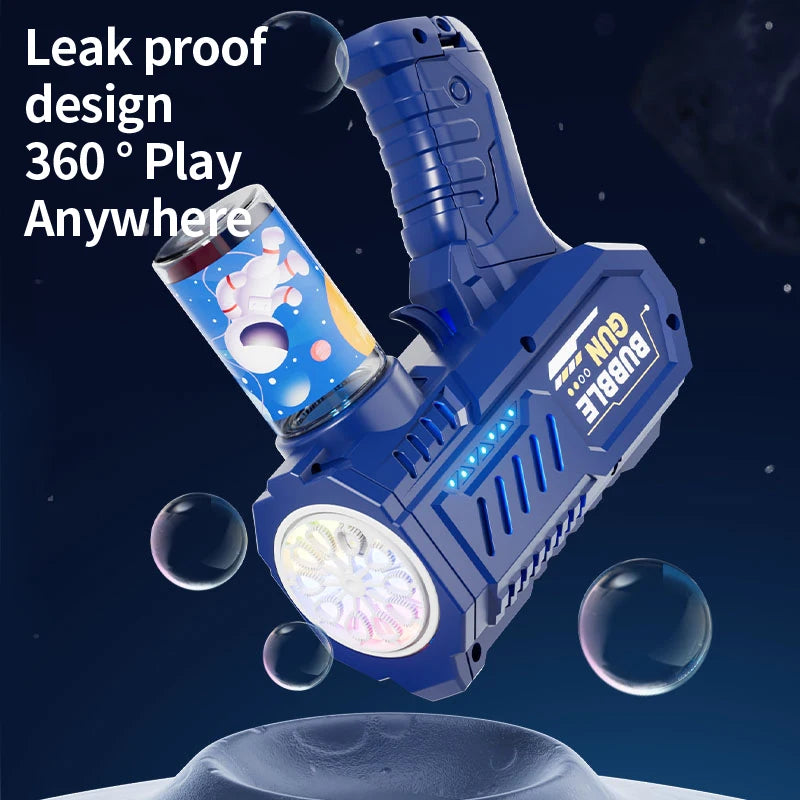 One Pack Of Childrens Launcher Handheld Portable Electric Automatic Bubble Gun LED Light For Boys And Girls