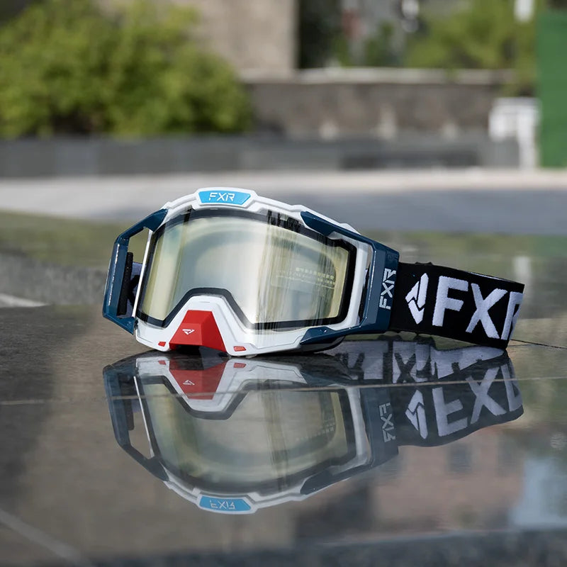 FXR Motorcycle Glasses Double Layer Anti Fog Lens Motocross Goggles Dirt Bike ATV Ski Goggles Moto Outdoor Cycling Sunglasses