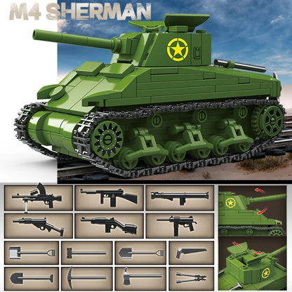 WW2 Heavy Tank Building Blocks – Military Tiger, KV & IS Tank Brick Model Set