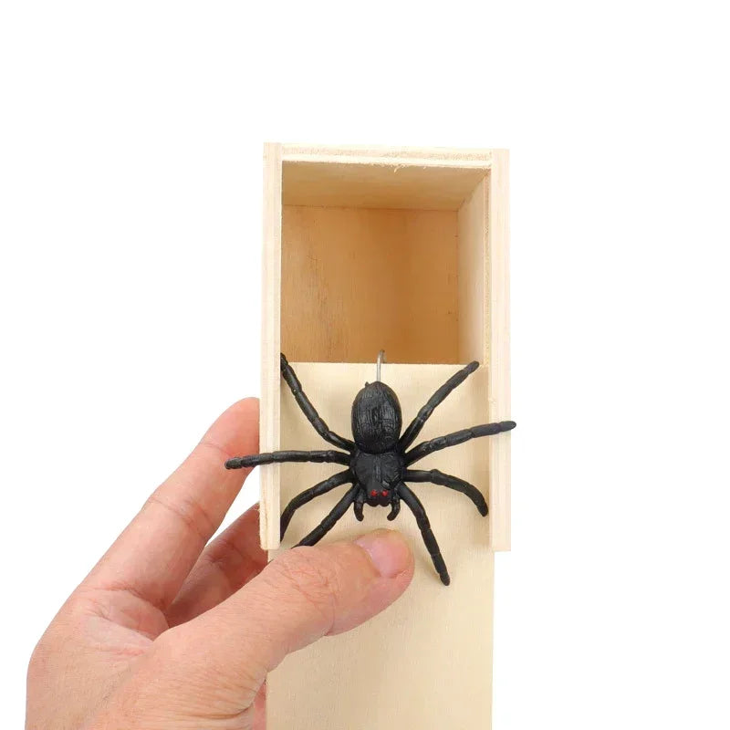 Trick Spider Funny Scare Box Wooden Hidden Box Quality Prank Wooden Scare Box Fun Game Prank Trick Friend Prank Toys Best Gift - Zecs shopping