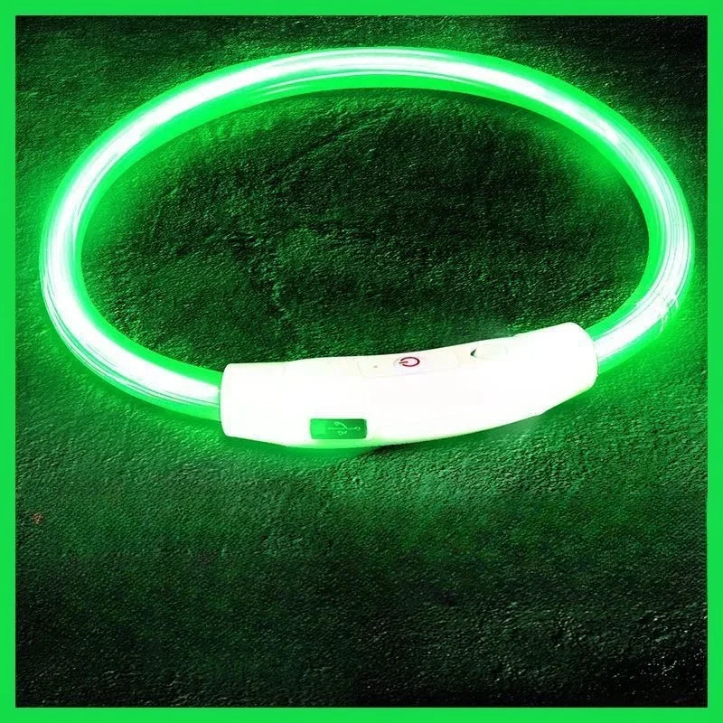 40/50/70cm Led dog collar USB rechargeable pet dog glow-in-the dark charging collar Luminous necklace collar safety night light - Zecs shopping