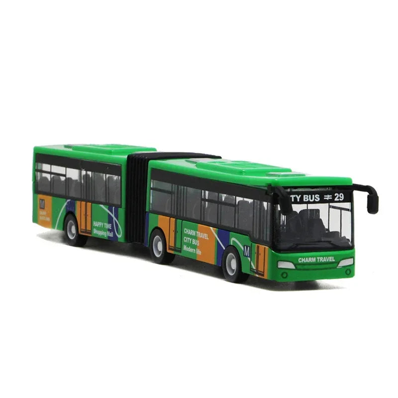 1:64 Alloy City Bus Alloy City Bus Model 🚍 | Pull-Back Diecast Double-Decker Toy for Kids & Collectors Vehicles City Express Bus Double Buses Diecast Vehicles Toys Funny Pull Back Car Children Kids Gifts