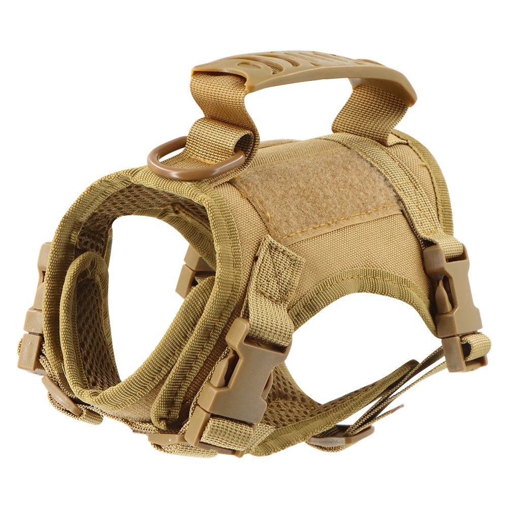 Tactical Puppy Harness Leash For Small Dogs Cats Adjustable Kitten Vest For Military Service Dog Working Training Walking - Zecs shopping