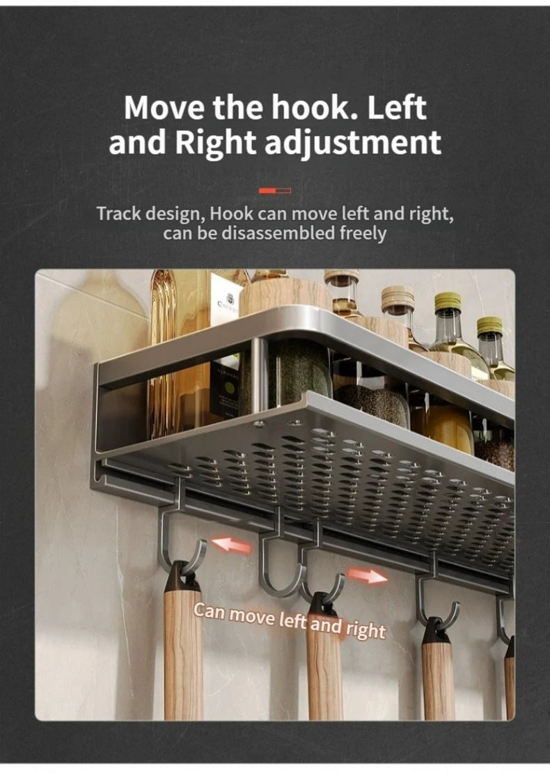 Aluminum kitchen rack kitchen shelf toilet storage no drill hanging rack bathroom organizer hang on the wall kitchen