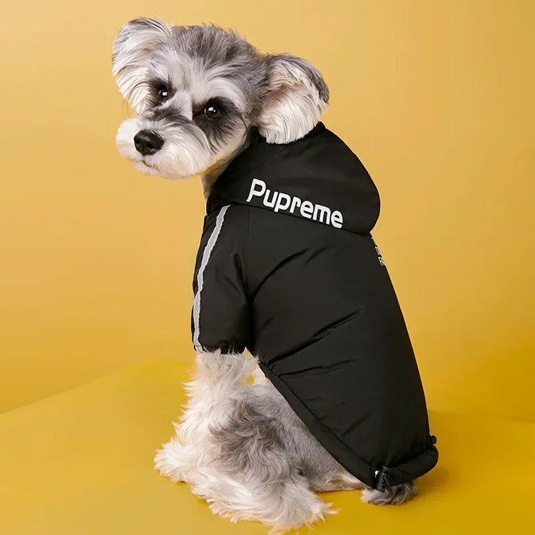 Pet Clothes Autumn Winter Pet Dog Reflective Waterproof Warm Coat Cotton Hooded Jacket FOR Small Medium Dog Clothes - Zecs shopping