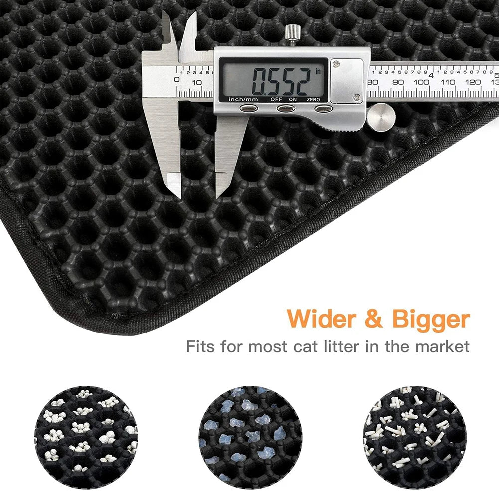 Cat Litter Mat Double Layer Waterproof Urine Proof Trapping Mat Easy to Clean Non-Slip Toilet Pad Cat Scratch Pad Large Foot Pad - Zecs shopping