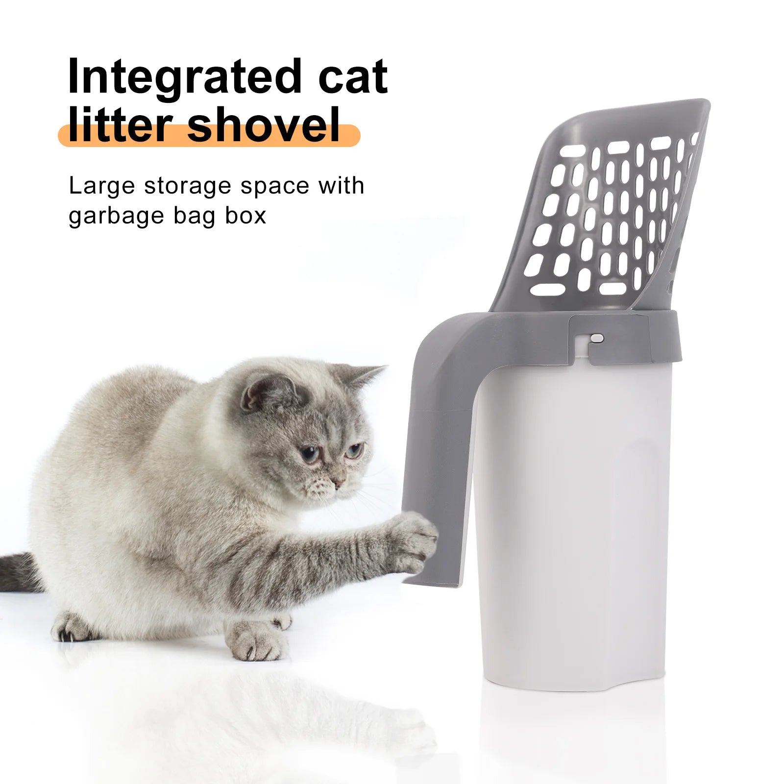 One piece cat litter scoop set, cat poop scoop set, pet toilet pick up, detachable and portable installation - Zecs shopping
