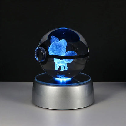 Pokemon 3D Crystal Ball LED Night Light – Pikachu, Gengar, Eevee & Mewtwo Collectible Lamp