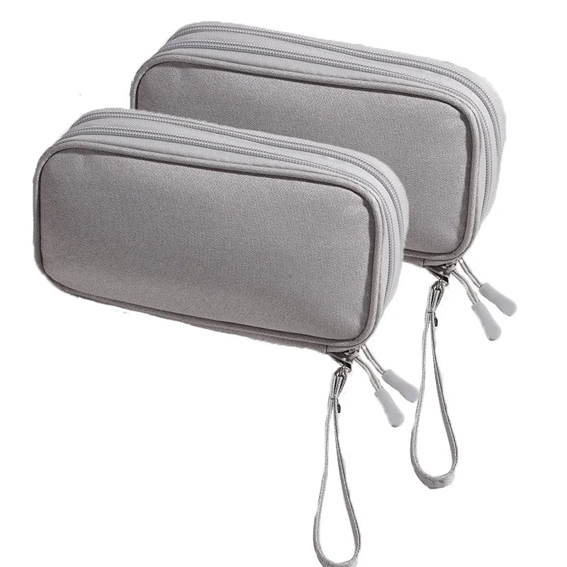 Portable Double Layer Travel Portable Digital Product Storage Bag USB Data Cable Manager Earphones Mobile Power Storage Bag pcs