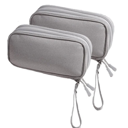 Portable Digital Accessories Organizer Bag – Double Layer Travel Storage Case for USB Cables, Earphones & Power Bank