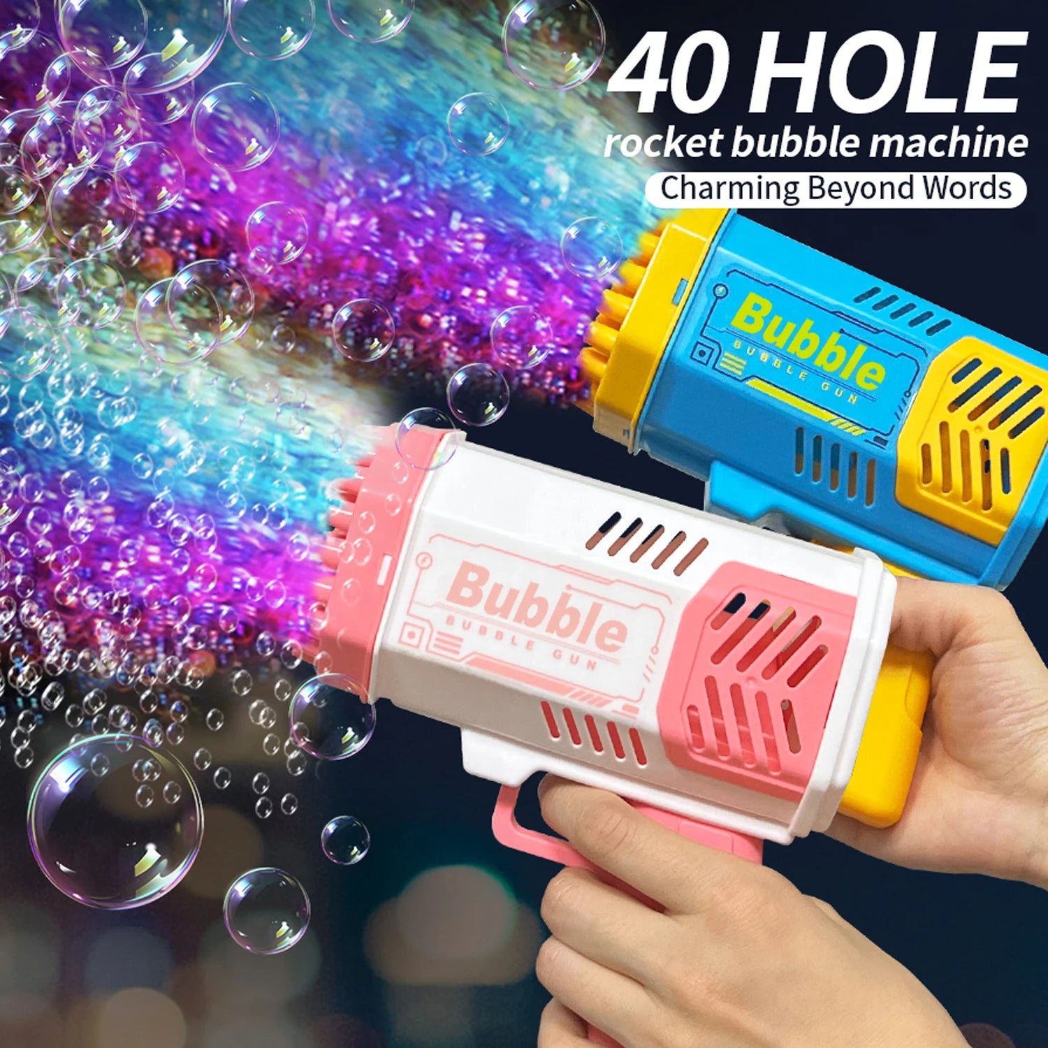 Hole Bubble Gun Outdoor Wedding Atmosphere Unisex Birthday Gift Excluding Bubble Liquid and Battery