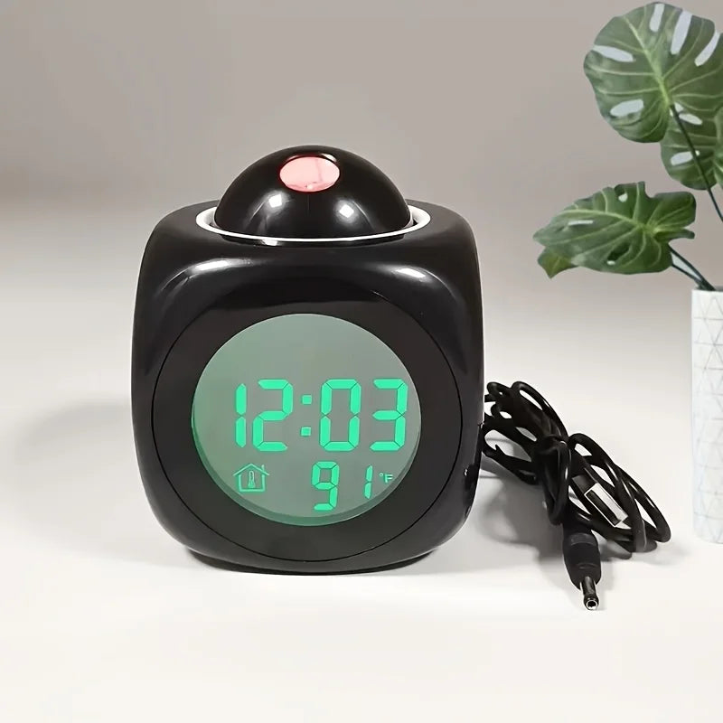 Portable LCD digital projection alarm clock LCD screen display living room bedroom projection alarm clock home decoration