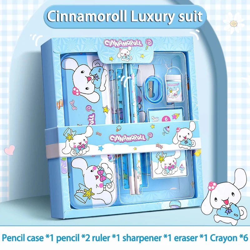 Sanrio Kuromi Melody Cinnamoroll Stationery Gift Box Girls Primary School -Piece School Supplies for Children Kawaii New Hot