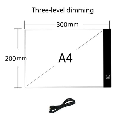 LED Tracing Drawing Board – Adjustable Light Copy Pad for Kids Art & Learning