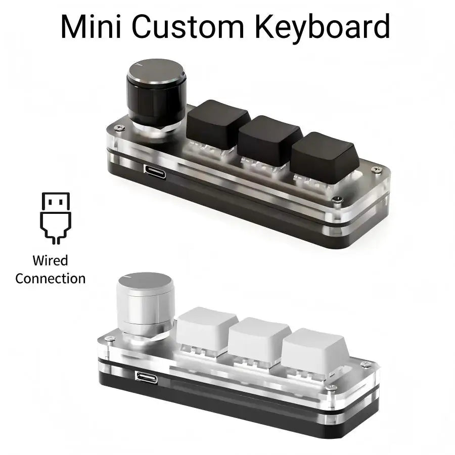 RGB key Customize Wired Mini Keyboard Macro Knob Copy Paste Shortcut Key E-sports Game Mechanical Hot Swap Mini Keyboard