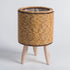 Fashion Rattan Woven Flower Pot Creative Flower Planters With Removable Legs Durable Hand Wove Plant Stand - Zecs shopping