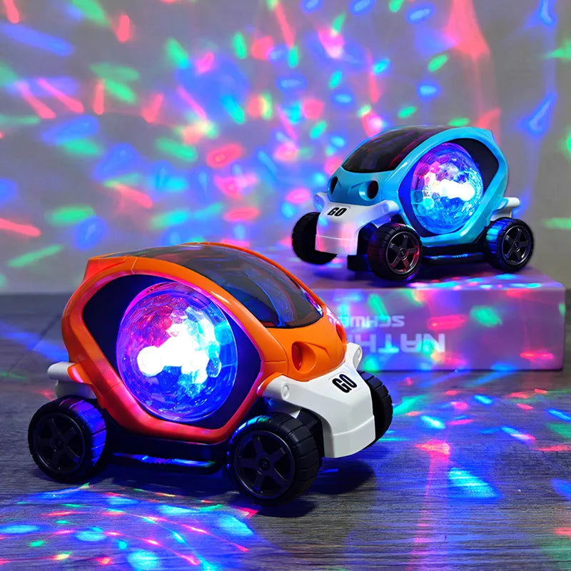 Electric Toy Car Flashing Lights Music & Rotation for Kids