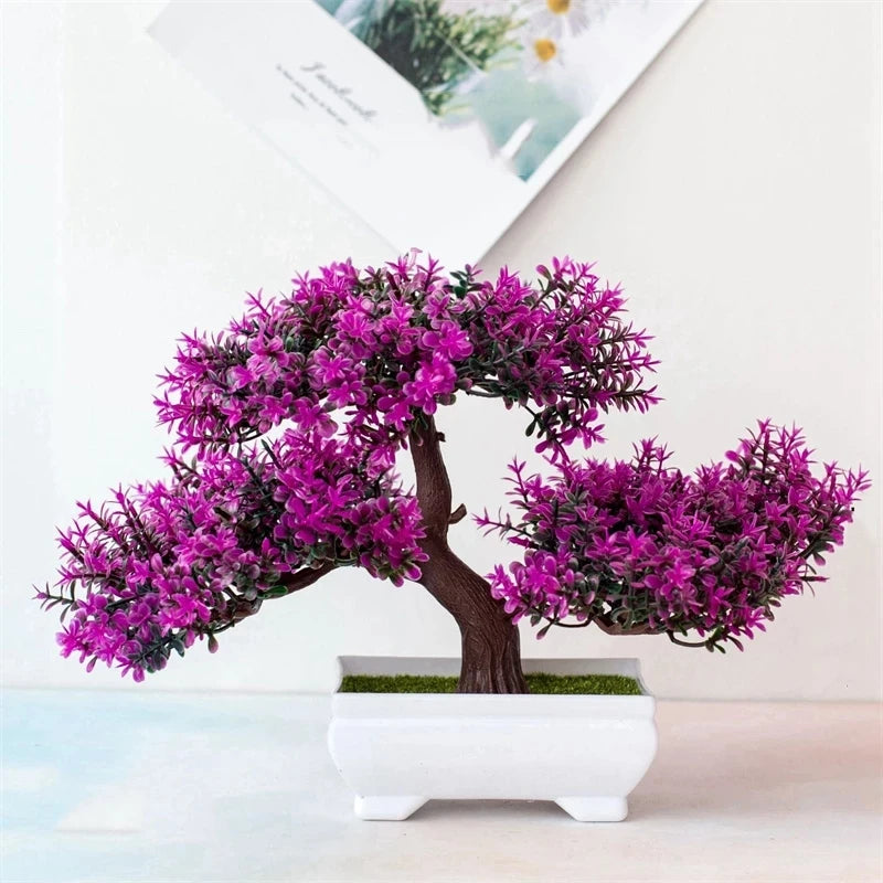Artificial Plants Bonsai Small Tree Pot Fake Plant Flowers Potted Ornaments For Home Room Table Decoration Hotel Garden Decor - Zecs shopping