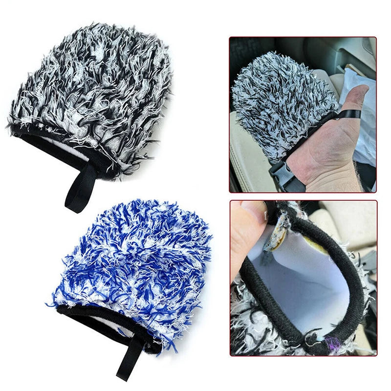 Microfiber Car Washing Gloves Ultra-Soft Mitt for Auto Detailing & Rim Cleaning