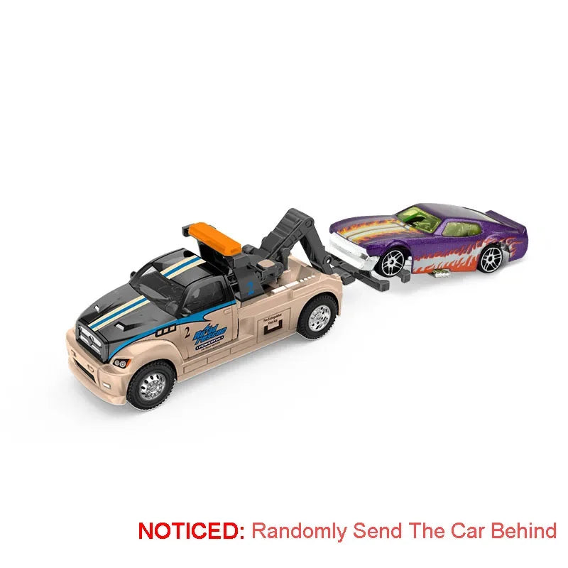 Alloy Container Trailer Pull-Back Diecast Rescue & Engineering Toy for Kids