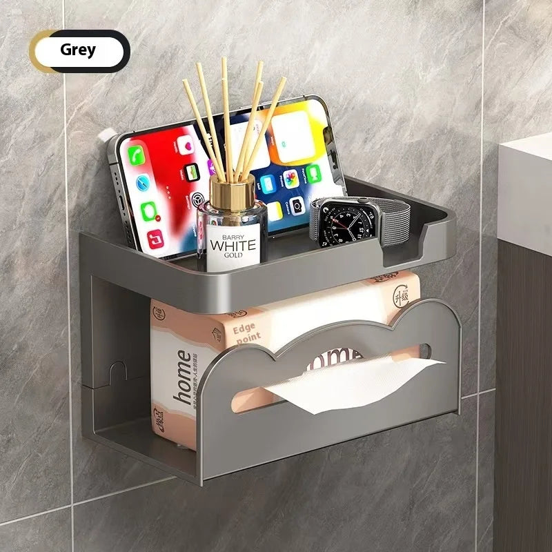 Toilet Paper Holder Plastic Storage Rack Kitchen Towel Placement Of Seasoning Bottles Bathroom Wall Roll Of Paper Phone Storage