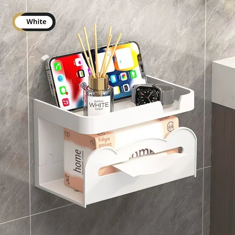 Toilet Paper Holder Plastic Storage Rack Kitchen Towel Placement Of Seasoning Bottles Bathroom Wall Roll Of Paper Phone Storage