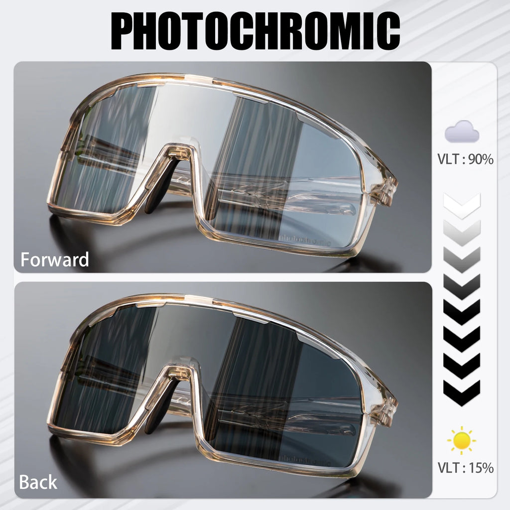 Photochromic Sports Sunglasses UV Cycling Driving & Outdoor Adventure Goggles